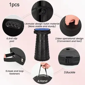 Portable Foldable Adult Chair, Extendable Outdoor Fishing Hiking Gardening Travel BBQ, Rainbow Seat Camping Gear, Outdoor Play Equipment, Collapsible Stools, Telescoping Stool