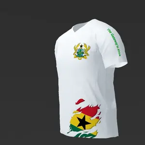 Ghana Customized Country T-Shirt with Flag and Coat of Arm Design - Unisex Casual Wear, Available in Sizes S, M, L, XL, XXL, Crewneck Man Menswear Tshirt Streetwear