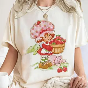 Strawberry Shortcake Vintage T-Shirt – Retro Cute Strawberry Graphic Unisex Cotton Tee