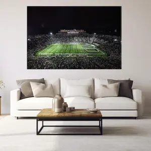 Notre Dame Night Stadium Poster Print Unframe, Football Wall Art, Sports Panorama Modern Wall Piece, Game Night Wall Decor