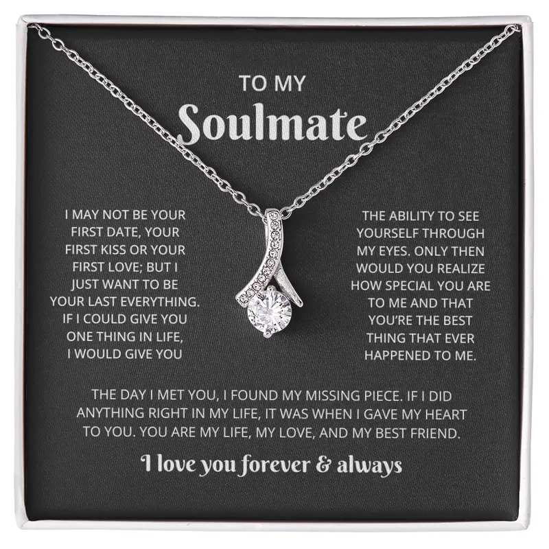 Soulmate Gift, To My Soulmate Necklace, Girlfriend Gift, Wife Gift, Wife Necklace