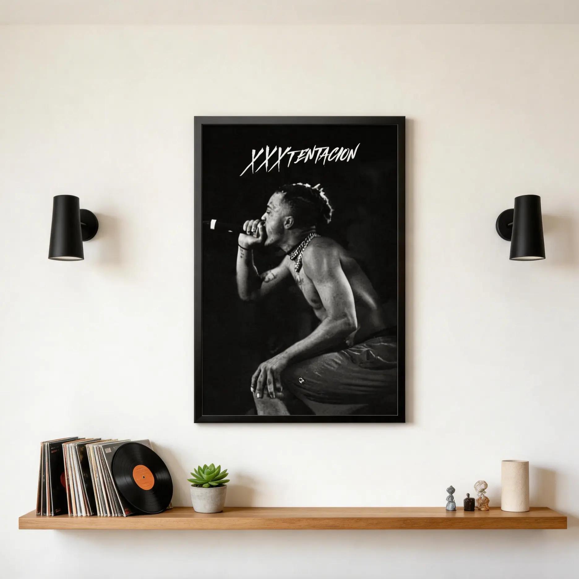 XXXTentacion Black-White Stage Style Single Sheet Poster - Bad Vibes Forever Hip-Hop Vibes, Wall Decor for Bedrooms, Gift for Music Lovers