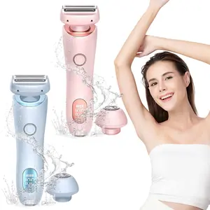 2 In 1 Portable Electric Shaver Women Electric Skin Hair Remover for Armpit Hair Leg Hair Removal