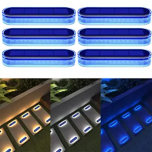 Solar Deck Light Outdoor Waterproof IP68 30 Leds, Rechargeable Solar Staircase Lamp, Exterior Pathway Decoration, Switch Included, Outdoor Step Lamps, Outdoor Solar Lights