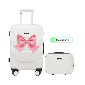 Cute Bow Suitcase – 20"+13" Carry-On Set | 360° Wheels | Cup Holder + USB Port | No Need to Check In | Multi-Color Available | High Value | Must-Have for Travel & School  #outdoorfun