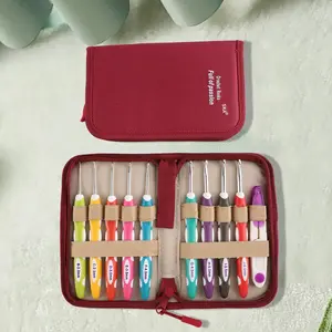 9-Piece Crochet Hook Set with Storage Bag, Ergonomic Soft Grip Hooks, 2.0mm-6.0mm Needles, DIY Handmade Yarn Knitting Tools