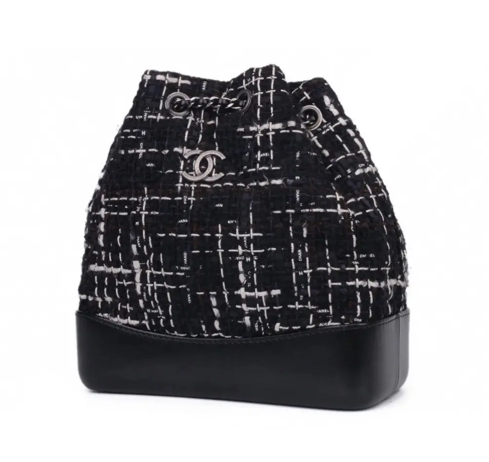 Pre-owned CHANEL Small Woven Tweed Gabrielle Backpack Shoulder Crossbody Bag 26 Series Stamp 2506718