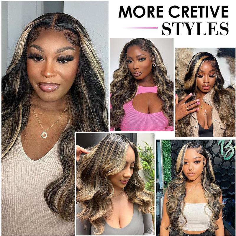 Cynosure 1B/27 Highlight Body Wave Wig 8x5 Glueless Wear Go Human Hair Wig Pre Cut HD Lace Wig Beginner Friendly