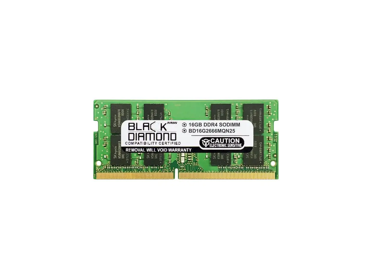 Black Diamond Memory 16GB 260-Pin DDR4 SO-DIMM DDR4 2666 (PC4 21300) Laptop Memory Model BD16G2666MQN25