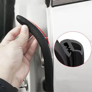 Car B Pillar Sealing Strip Soundproofing Tape, Self-Adhesive Door Dust Proof Waterproof Tape, 2 Meter Rubber Noise Reduction Strips, Car Door Protector