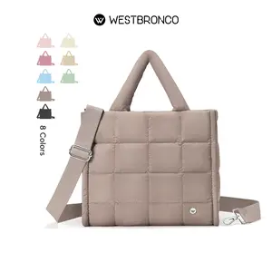 WESTBRONCO Bubble Puffer Tote Bag 2026 Spring Trendy Viral Quilted Crossbody Purse Fashion Bag for Women Mom Shoulder Handbag Work University Diaper Bag Durable Waterproof Bag Travel Essentials Purse Gift for her TikTokShopStockUp summervibes