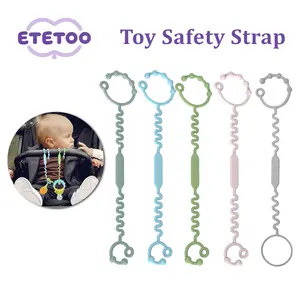 ETETOO Baby Toy Safety Strap - Multi-functional Silicone Teething Toy & Bottle Holder - BPA Free, Adjustable, Food Grade -  for Cribs, High Chairs, Travel