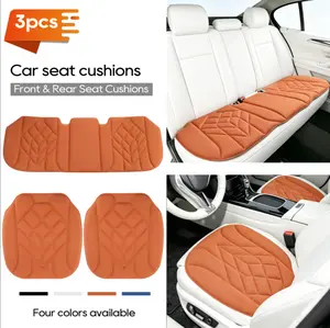 3PCS Universal Car Seat Cushion Set, Breathable Seaweed Fiber Memory Foam Seat Pads, Non-Slip Bottom Easy Clean Seat Covers Protector for Front Rear Seats, Fit Sedan SUV Truck Van