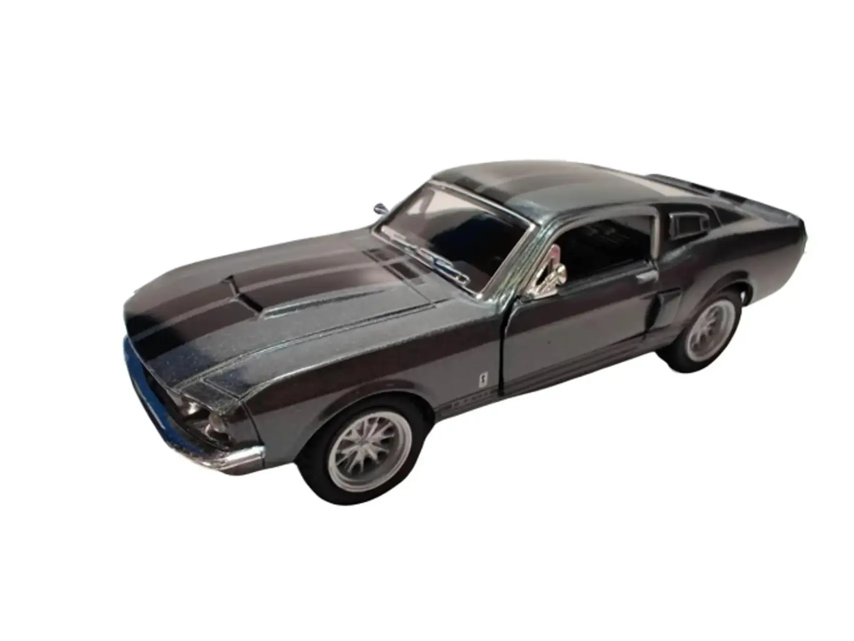 Kinsmart 1967 Shelby GT 500 Diecast Model Car - 1:38 Scale, Silver Gray