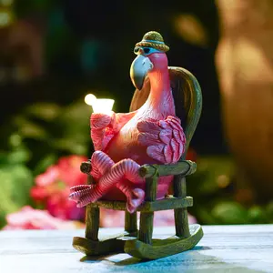 Solar Flamingo Statues for Garden Decor: Outdoor Sculpture with Warm Lights for Lawn Patio Balcony - birthday Gifts for Mom GrandMa Women