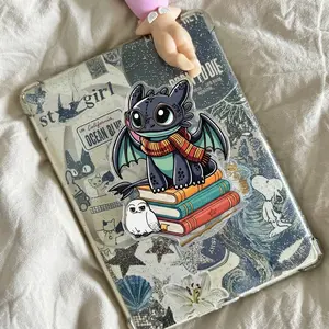 Cute Wizard Dragon Phone Grip | Magic School Bookworm Phone Holder | Fantasy Book Lover Acrylic Griptok | Geeky Reading Dragon Phone Stand Accessory Gifts