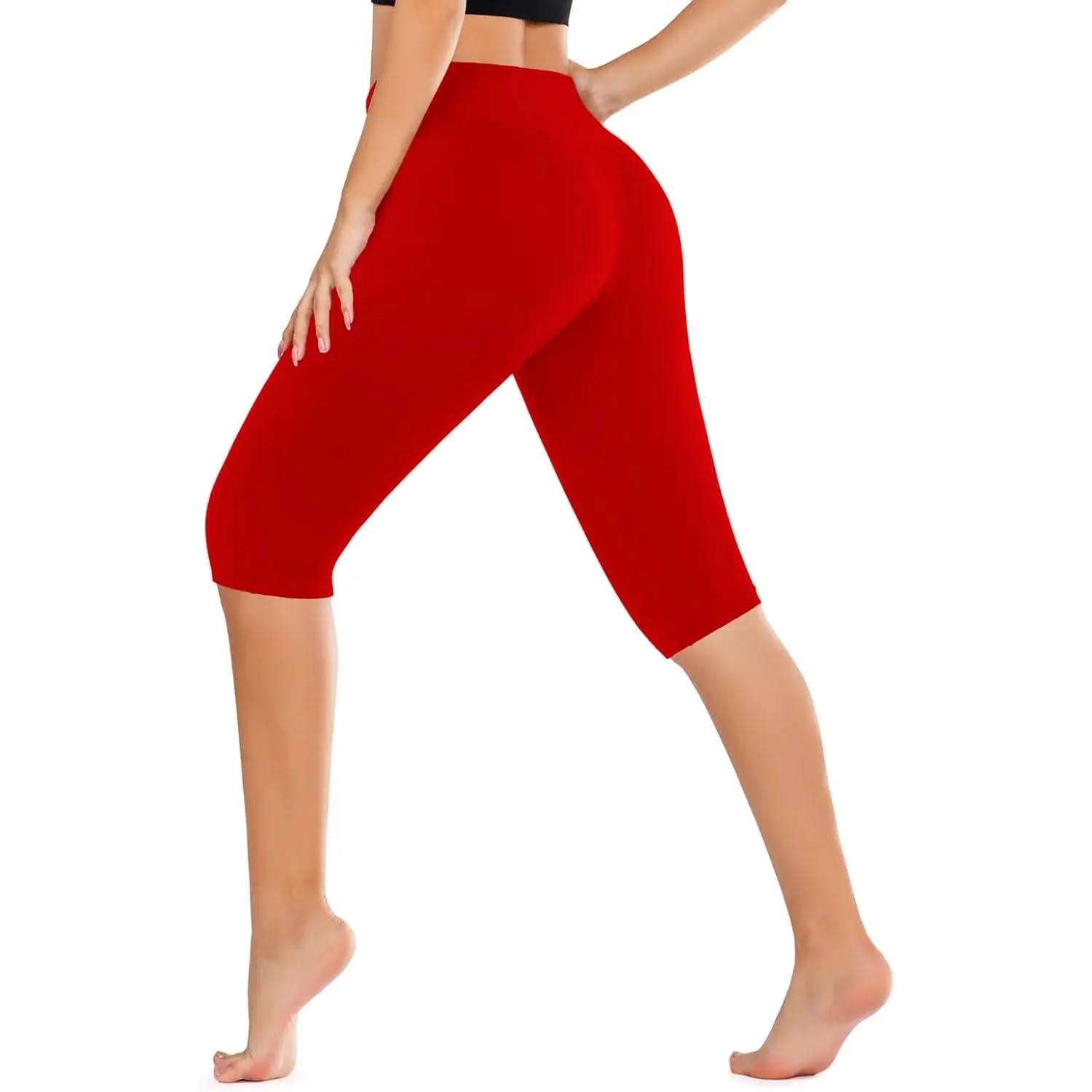 Capri Pants for Women, High-Waisted Buttery Soft Yoga Leggings with Tummy Control, 4-Way Stretch Non-See-Through Fabric for Workouts, Capri Pants Women, Elasticity Women's Sports Leggings