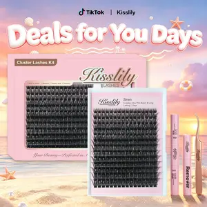 Siren | Kisslily 100D Dramatic Fluffy Lash Clusters Kit I Mega Volume Lashes, D-Curl, DIY Ultra Soft Eyelashes Extension Individual lashes, Waterproof Long Lasting bond seal remover Makeup #DealsforYouDays #SummerWins