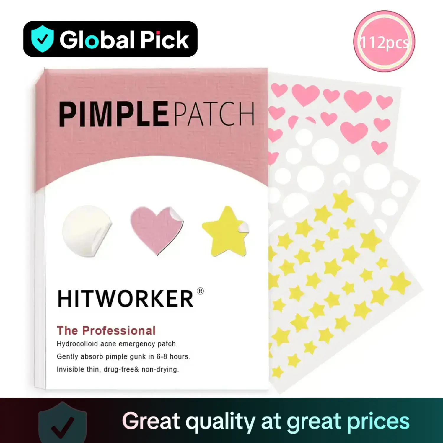 Pink White Hydrocolloid Acne Patches, 1 Set Blemishes Pimples Covering Patch Invisible Acne Patches, Pimple Patches, Blemish Relief Care Acne Clearing