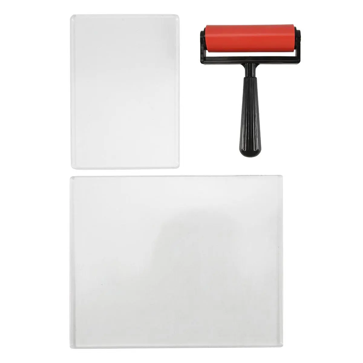 Gel Printing Plate Set, 2-Pack 5x7 & 8x10 Inch Plates with Rubber Brayer, Reusable Printmaking Tool for Arts Enthusiasts, Scrapbooking & Paper Crafts, Art Craft Paper, Card Making Kit, Scrapbooking Tool, Creative, Washable, Print Plates