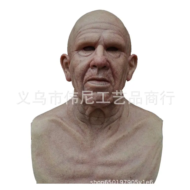 Skin colored elderly with bald head
