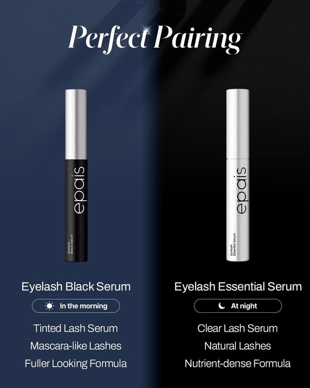 [ EPAIS Official Shop ] Eyelash Black Mascara Serum , Jumbo Size 15ml/0.5fl.oz - Safe & Gentle Lashes Care Infused Black Mascara for Longer, Thicker, Peptides, Biotin, Non-Prostaglandin, Paraben-Free