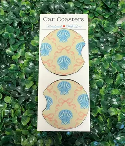 Coquette sea shells car cup coasters