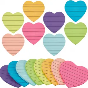 16Pcs Heart-Shaped Sticky Notes Adorable Colorful Adhesive Memo Pads Bright-Colored Strong-Adhesive Reminders Red Heart Self-Adhesive Notepad Ideal for Office & Study 3x3 Inches (Bright Colors Edition)