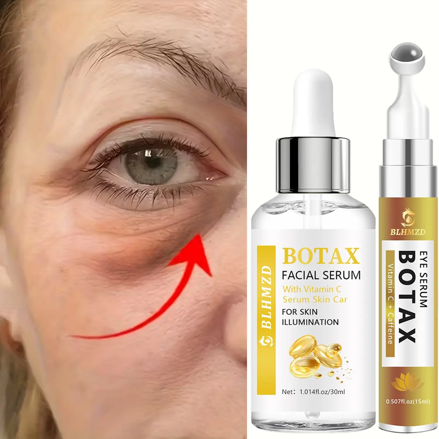 Botax Facial Essence 30ml, Botax Moisturizing Eye Cream 15ml, 1% hyaluronic acid + caffeine Extract Essence, Hydrating, Firming, Anti wrinkle, Snail essence, Firming Serum, Firming Boost Set, Firm Anti Aging