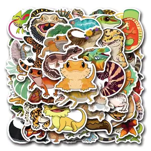 55-110 Sheets New Cute Lizard Graffiti Stickers, Waterproof Car Suitcase Cup Stickers, Fun Animal Decals for Decoration
