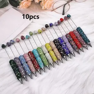 10-Piece Beaded Pen Set DIY Jewelry Kit, Ink Pens Ideal for Parties Valentine's Day Christmas Gifts Home Office Supplies, Glitter Gel Pens, Aesthetic Pens