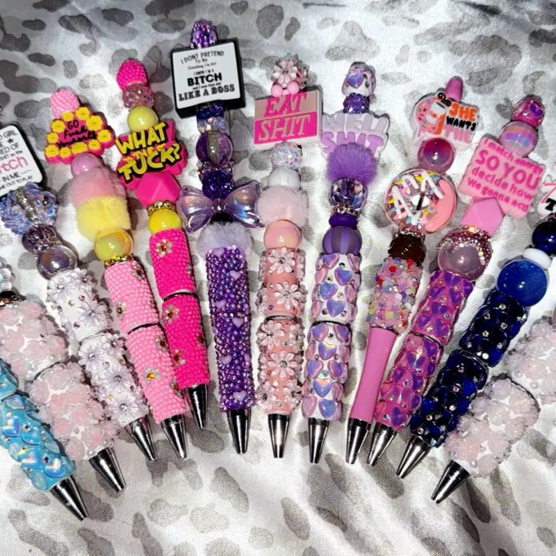 Custom-Made Cuss Word Beaded Pens Sarcasm Silicone