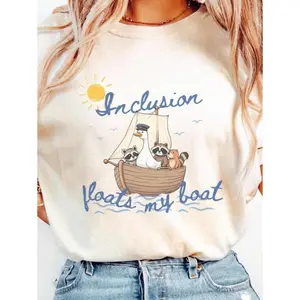 100% Cotton Silly Goose Autism Inclusion T-Shirt, Nautical Neurodivergent Shirt, Funny OT Tee, BCBA Shirt, ABA Sped Teacher, Slp Gift Breathable Casual Fabric Fitted