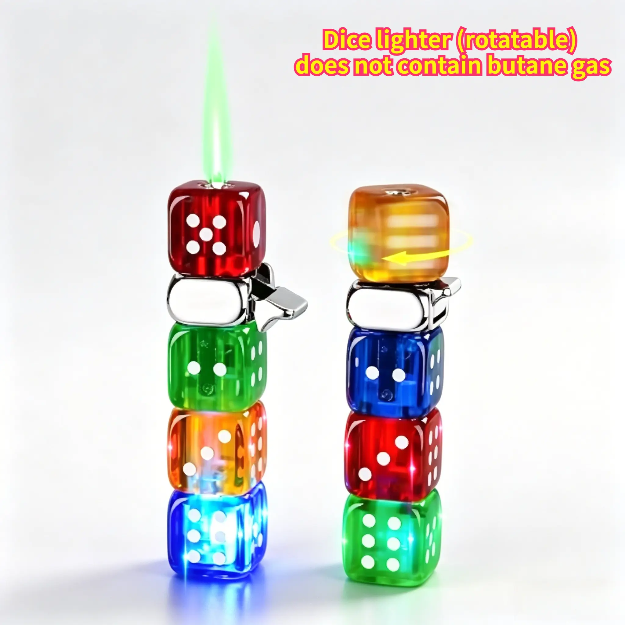 2026 New Butane-Free Dice Lighter, Novel Stress Relief Fidget Toy, Multi-Purpose Tool for Kitchen & Outdoor Use, Great for Lighting Candles, Ideal Holiday & Birthday Gift, Perfect for Party Games