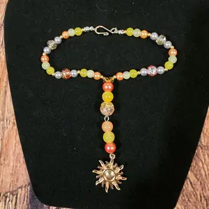 Orange and Yellow Sun Charm Rearview Mirror Hanger Car Accessory