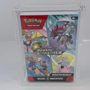 Premium Acrylic Display Case Pokemon Booster Bundle Case UV Magnetic lid top loading dust protection sealed collection preserve 151 sword and shield  BB box