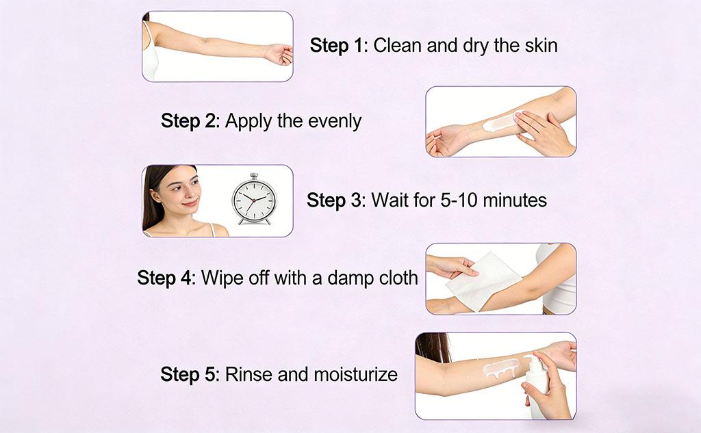 Body Hair Removal Cream, Smooth Depilatory Cream for Full Body, Gentle & Non-Irritating with Applicator
