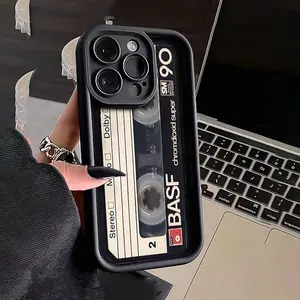 Retro minimalist cartridge pattern TPU Case for iPhone 17 Pro Max 16 16e 15 14 Plus 13 12 Mini 11 Air XR X XS Straight Edge Drop-Resistant Rugged Durable Cover Shell Gift Protection Casing