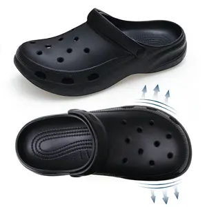 Men'S Hole-Ridden Shoes, EVA clogs,Work clogs,Black Mules,Lightweight, Non Slip Shoes,SchoolShoes.breathable,Lazy Shoes, Slip-On Style, EVA Material, Easy Fashionable And Atmospheric，Summer New Arrivals.Ventilated clogs,Holey Soles、Garden clogs.