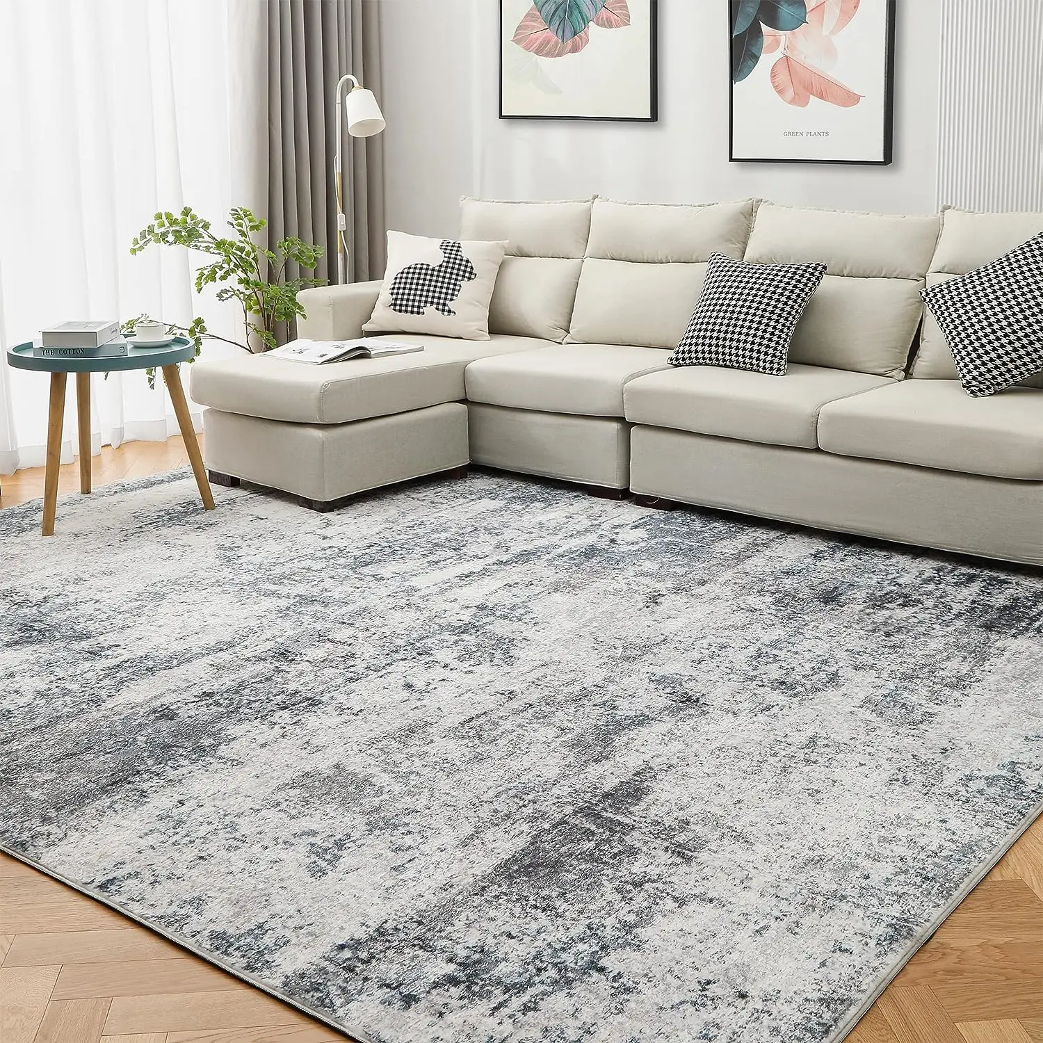 Abstract Pattern Area Rug, 1 Count Non-slip Soft Floor Mat, Living Room Rug, Bedroom Carpet, Decorative Carpet for Home Living Room Bedroom Study Room