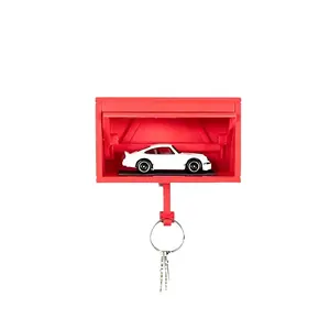 3D Car Garage Key Holder with Door-Opening Function - Wall-Mounted Key Organizer for Entryway/Hallway/Office Decor, Wall Mounted Shelf, Fun Practical Design for Car Enthusiasts, Premium Craftsmanship, Wall Mounted Hook