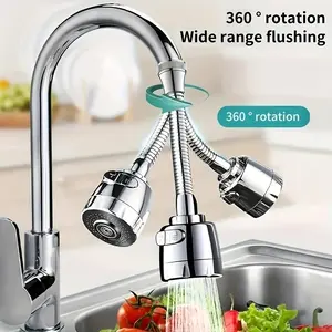 360 Degree Rotating Pressure Anti-Splash Faucet, Kitchen Shower Splash Guard, Filtered Head, Kitchen and Bathroom Faucet, Splash Proof Faucet, Rotatable Rotary Faucet