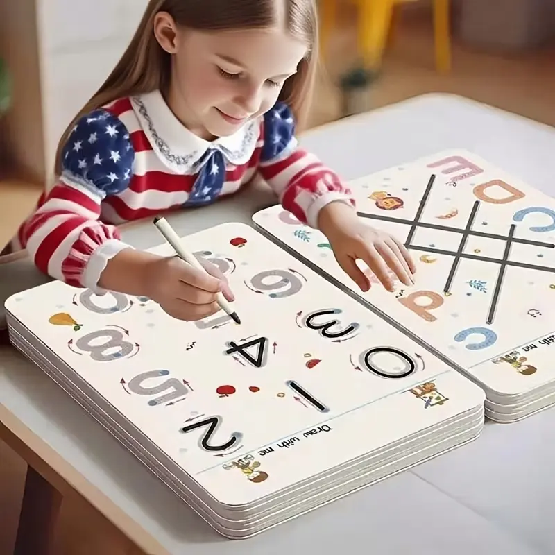 Magic Grooved Practice Copybook Disappearing Ink Pens, Reusable Handwriting Practice Scribe Book Set for Kids Ages 3-5 Preschool Calligraphy Learning Number Letter Tracing Books