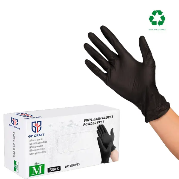 GP Craft Colorful Vinyl Disposable Gloves - Latex-Free, Powder-Free, Textured, Comfortable Non Medical Gloves for Household Kitchen Use, Washing Dishes, Household Kitchen Gloves