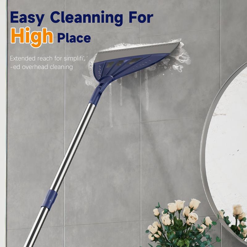 Magic Air Silicone Broom Sweeper Navy Blue Household Squeegee for Floor Cleaning Bathroom Pet Hair Broom Brush Set with Handle Multifunctional Cleaning Tool