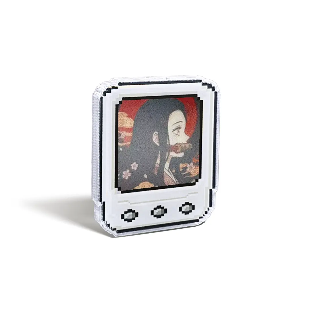 NFC-Powered E-Ink Keychain with Wireless NFC, 1.54" 4-Color E-Ink Panel, Retro Computer Collection Phone Charm for Electronics Accessories