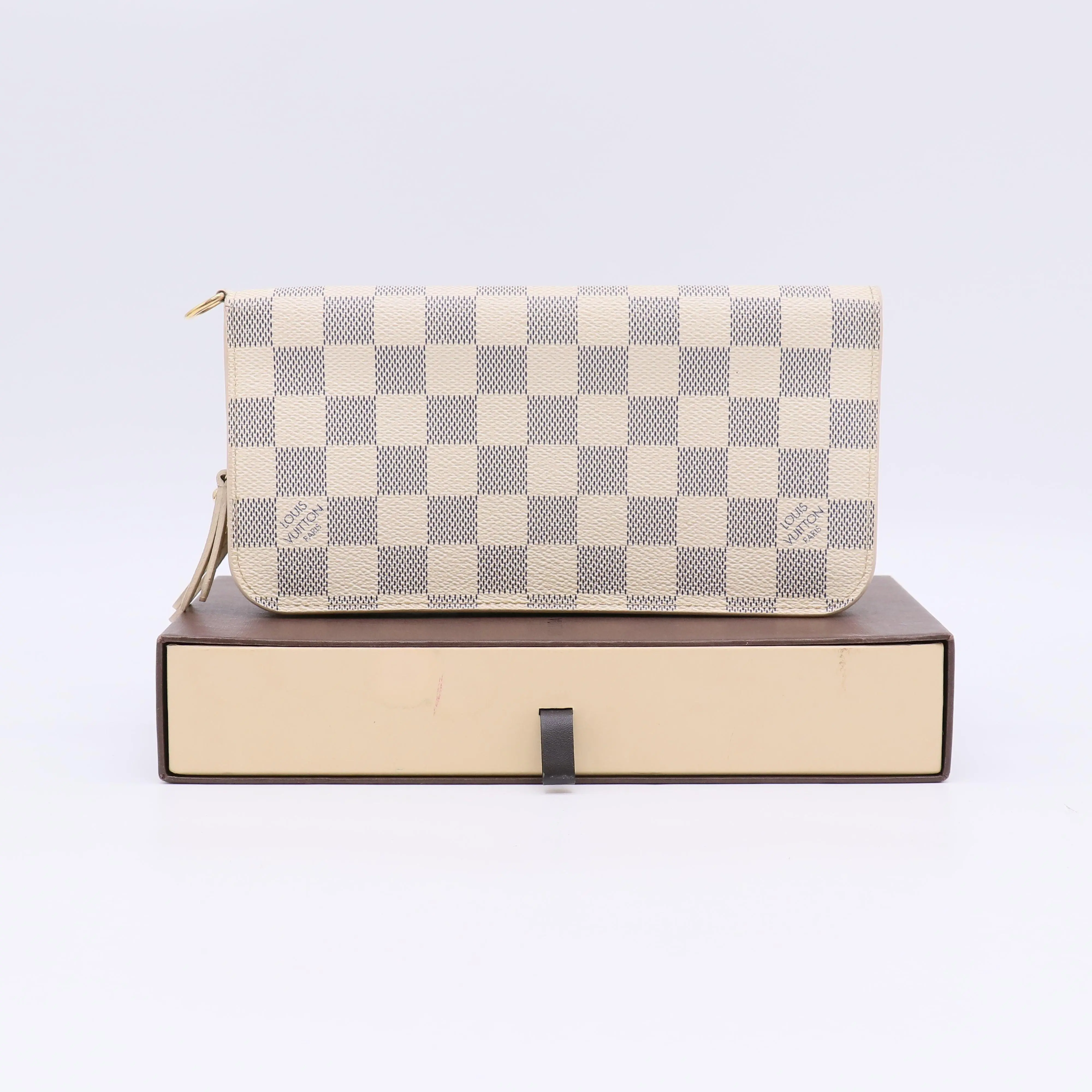 Pre-owned Louis Vuitton Leather Small Leather Goods Damier Azur Insolite Wallet W22413