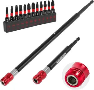 2-   Bit Holder Set for Impact Driver Bits, 1/4 Inch Hex Shank Quick Release Extension Adapter (6" & 12")