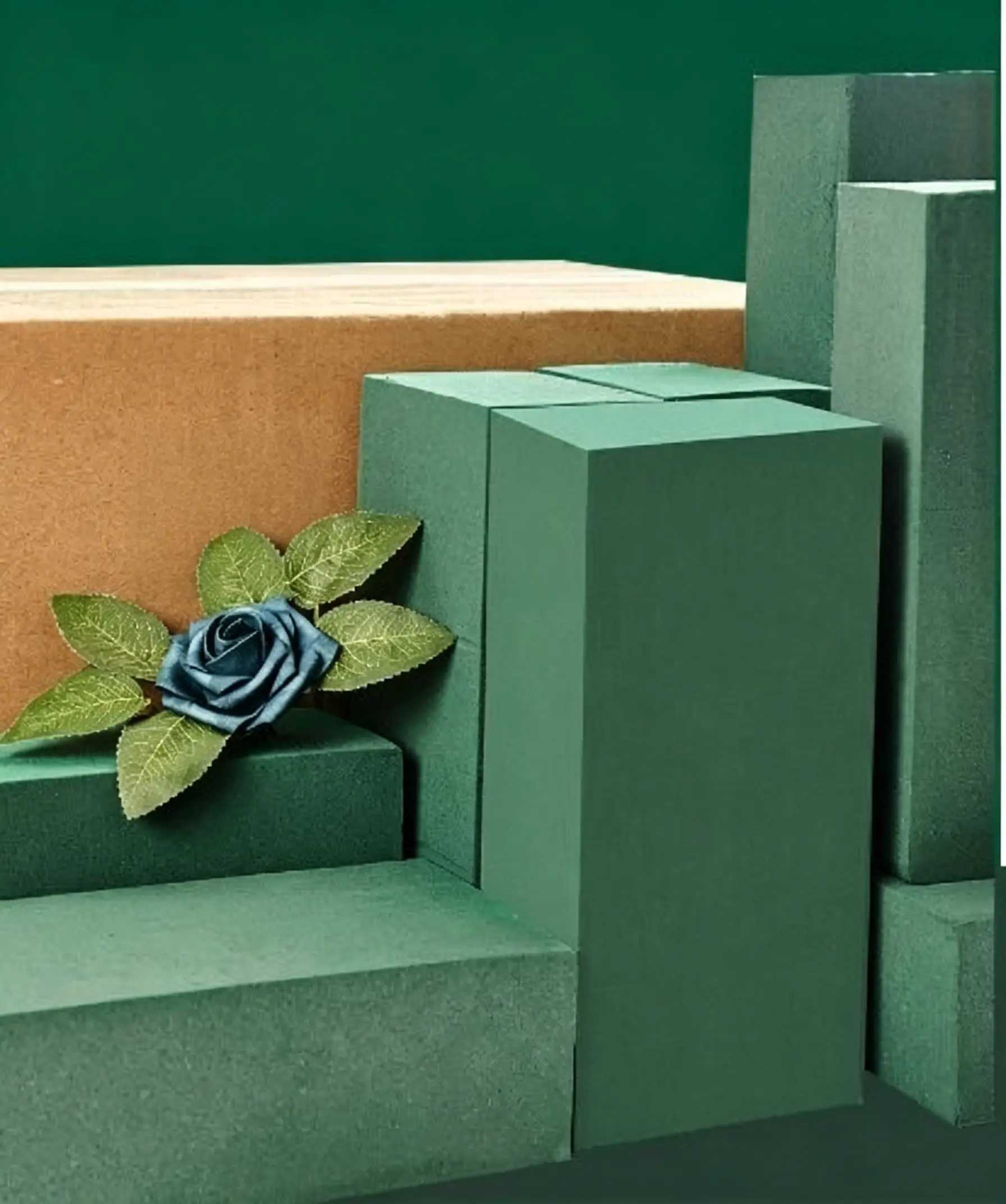 Wet Floral Foam Brick, Green Water Absorbing Flower Arrangement Foam Block, Standard Rectangular Florist Foam For Fresh Flower Bouquet DIY Wedding Decor