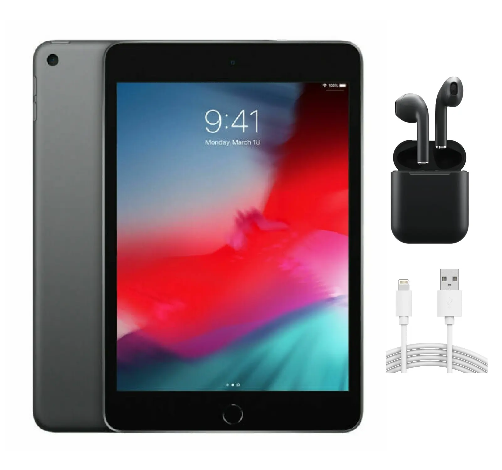 Refurbished Apple iPad Mini 5 (WiFi) A2133 Acceptable Condition with Wireless Earbuds & 1 Year Warranty